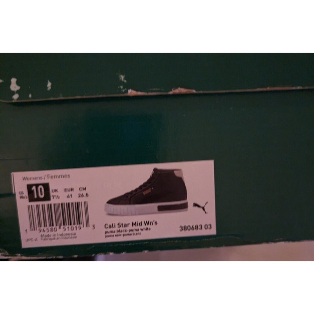 Puma Cali Star Mid Women’s Trainers Puma Black / Puma White Size 10 Leather New - Picture 10 of 10